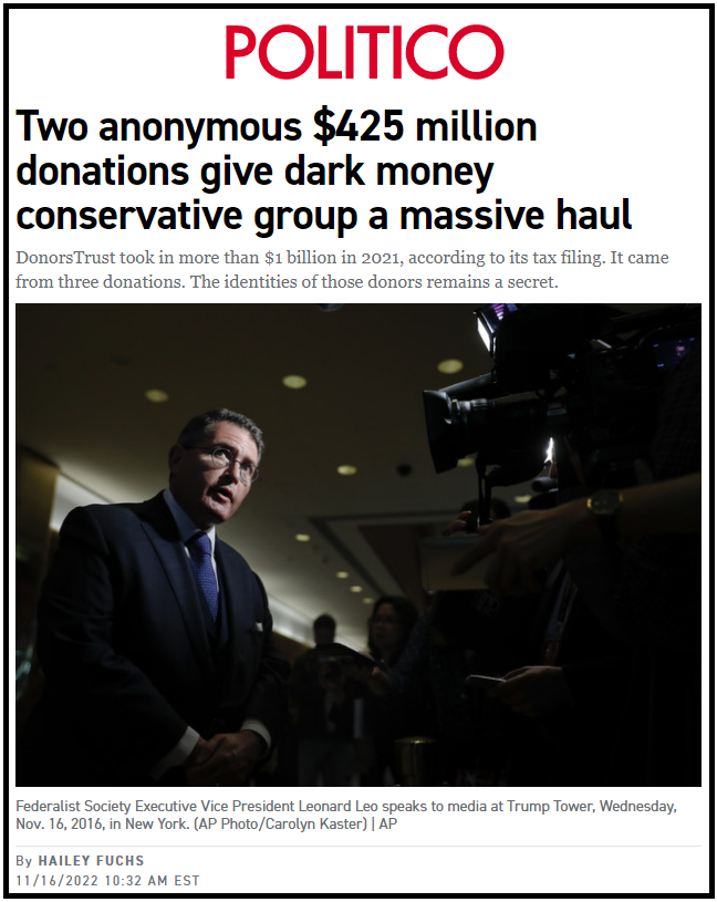 Dark money donations fueled conservative groups.