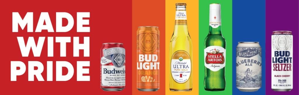 Anheuser-Busch rainbow Pride banner