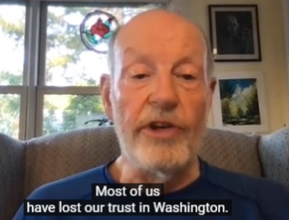 Activist Rick Hubbard is walking to help fix our democracy. He notes that many Americans "have lost our trust in Washington."